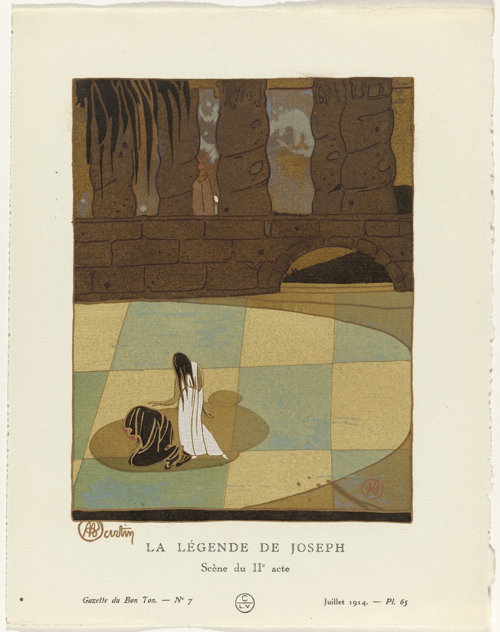 Gazette du Bon Ton, 1914 - nr 7: Legenda o Józefie / Scena z drugiego aktu autorstwa Charles Martin