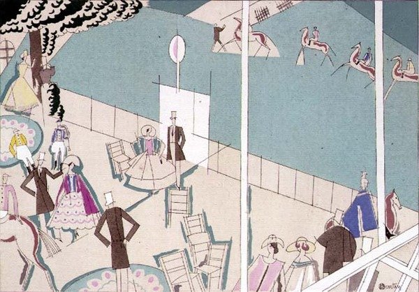 Wyścigi konne, ok. 1920 (szablon na papierze) autorstwa Charles Martin