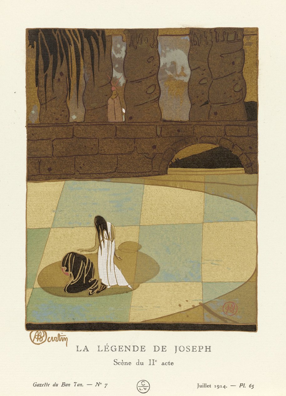 Legenda Józefa. Scena z II aktu z La Gazette du Bon Ton, wyd. 1914 autorstwa Charles Martin