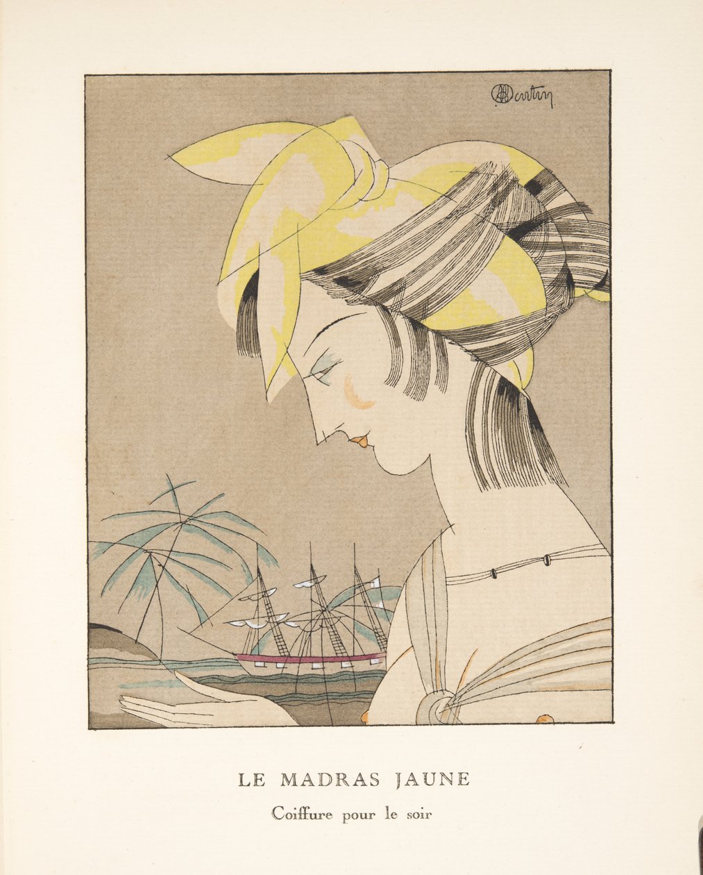 Le Madras Jaune, z kolekcji Fashion Plates, 1920 (odbitka w pochoirze) autorstwa Charles Martin