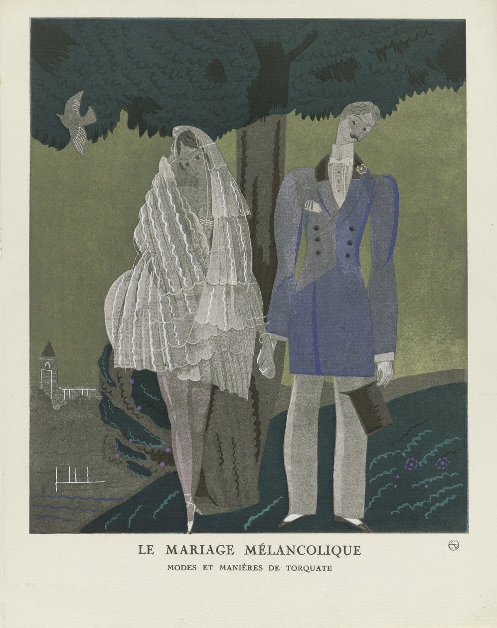 Małżeństwo melancholijne, wyd. 1921 (odbitka szablonowa) autorstwa Charles Martin