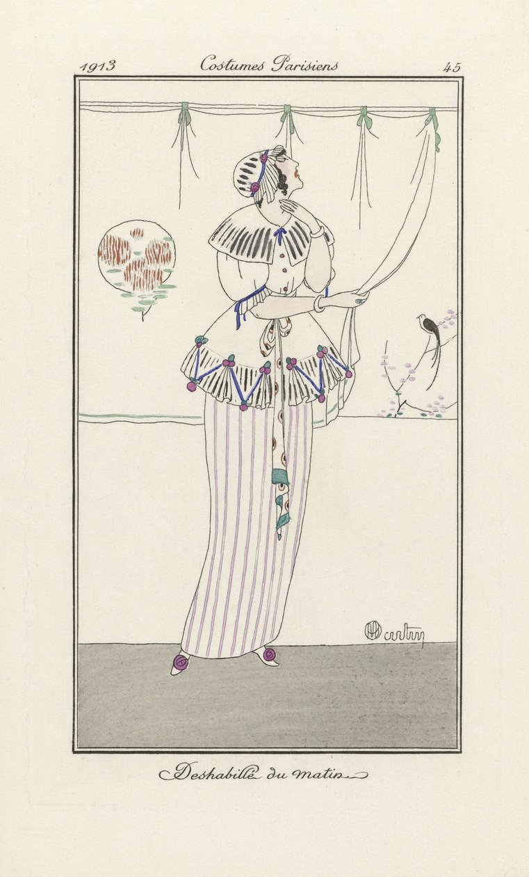 Morning Dress, z Costumes Parisiens, wyd. 1913 (odbitka szablonowa) autorstwa Charles Martin