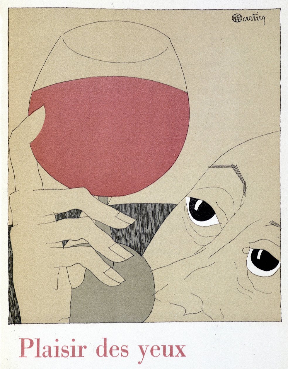 Przyjemność dla oczu - w „”Monseigneur le vin””, rysunku Charlesa Martina (1884-1934), książeczce Etablissements Nicolas autorstwa Charles Martin