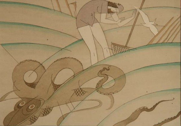 Ośmiornica, ok.1920 (szablon na papierze) autorstwa Charles Martin