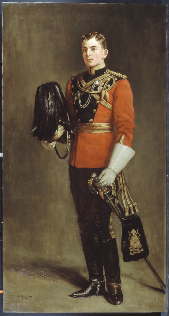 Podporucznik Edward Younger, 16. własni ułani królowej, 1901 ok autorstwa Charles Martin Hardie