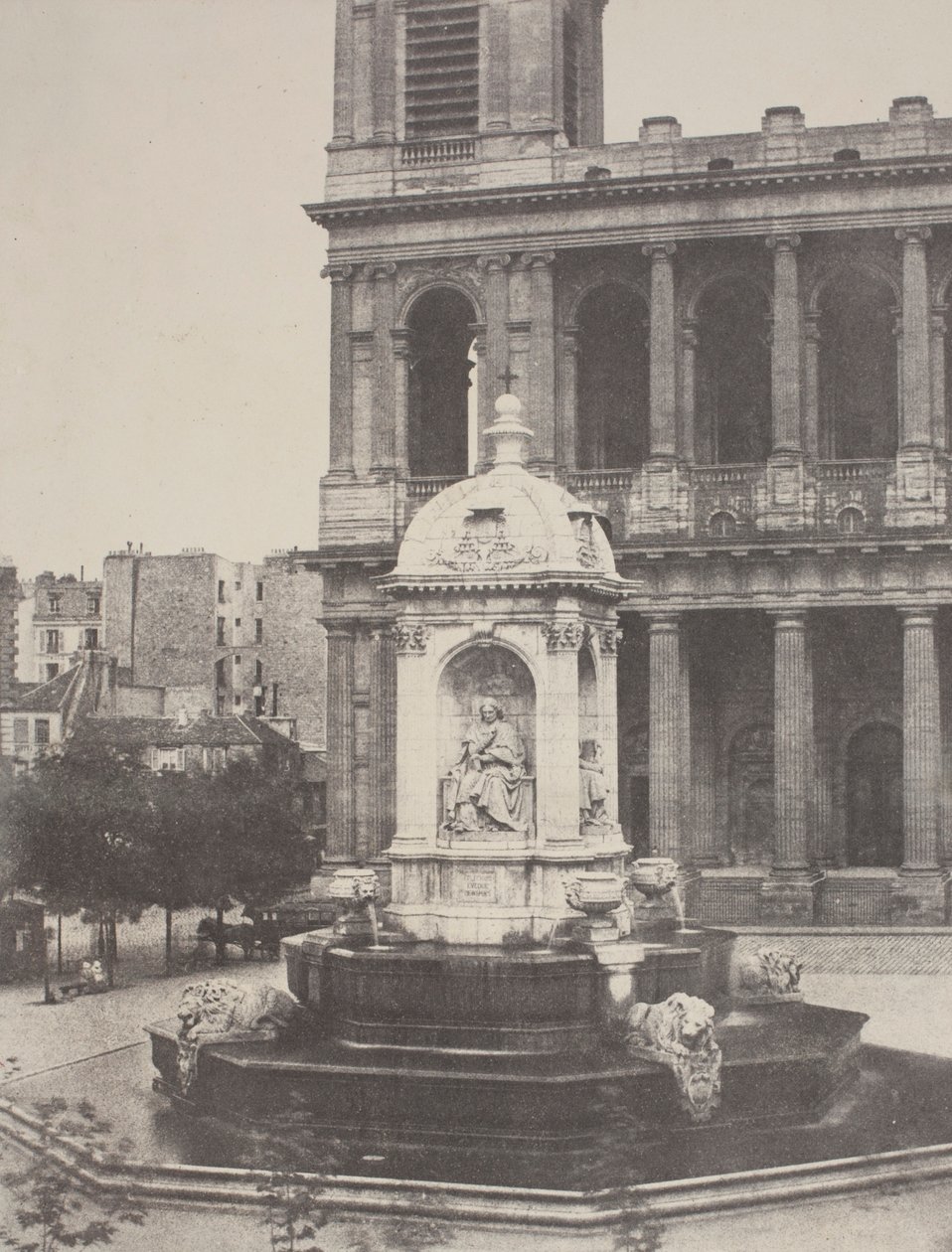 Fontanna w St. Sulpice autorstwa Charles Marville
