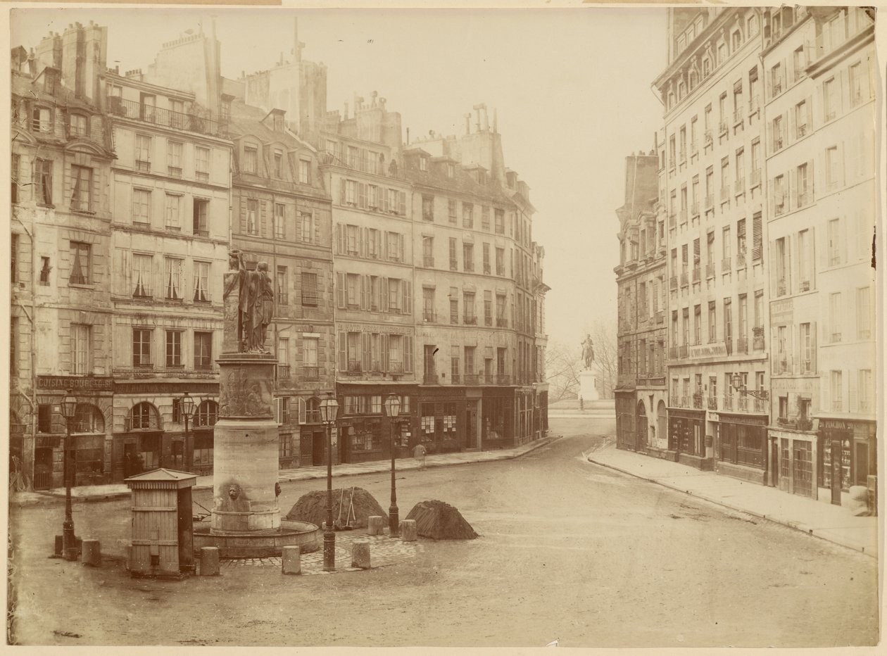 Stara fontanna na Place Dauphine autorstwa Charles Marville