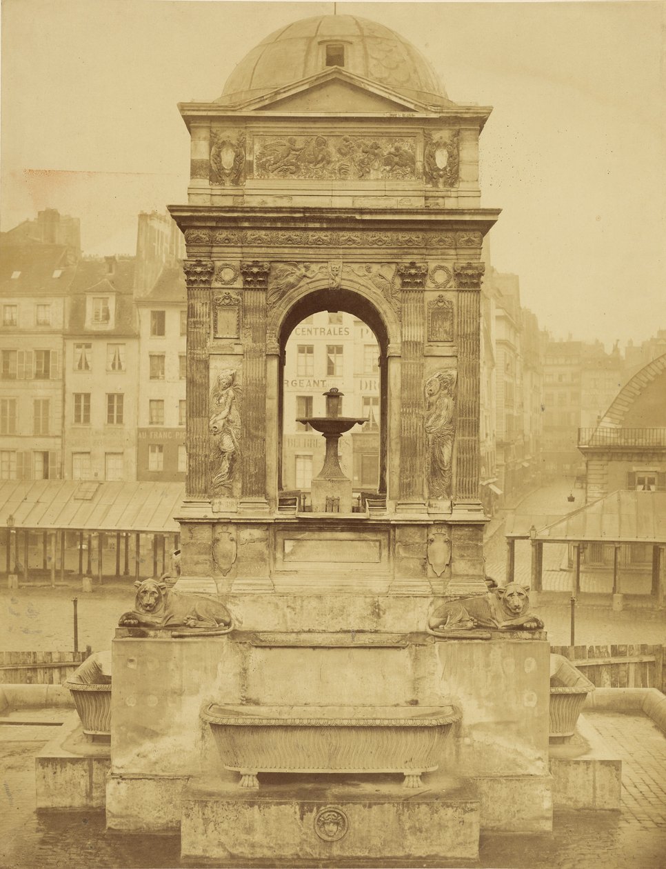 Fasada Fontanny Niewiniątek, Paryż autorstwa Charles Marville