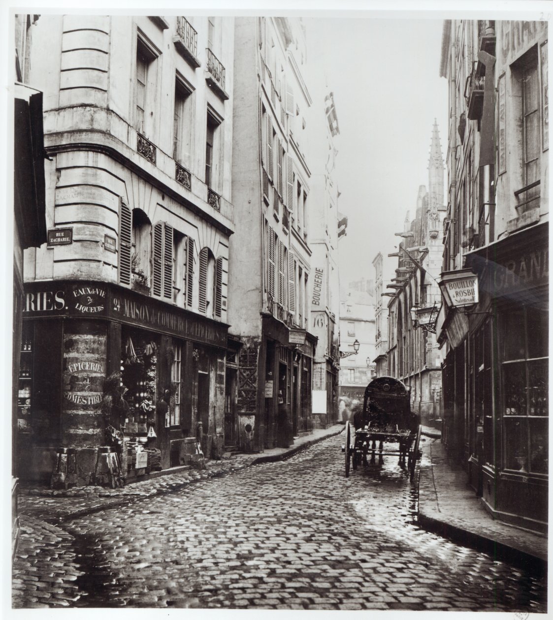 Rue Saint-Severin, od Rue de la Harpe, Paryż, 1858-78 autorstwa Charles Marville