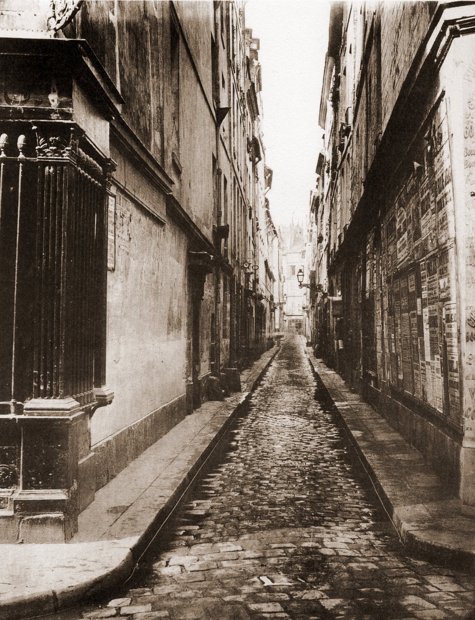 Rue Visconti w Paryżu zaczerpnięta z rue de Seine. 6. dzielnica. autorstwa Charles Marville
