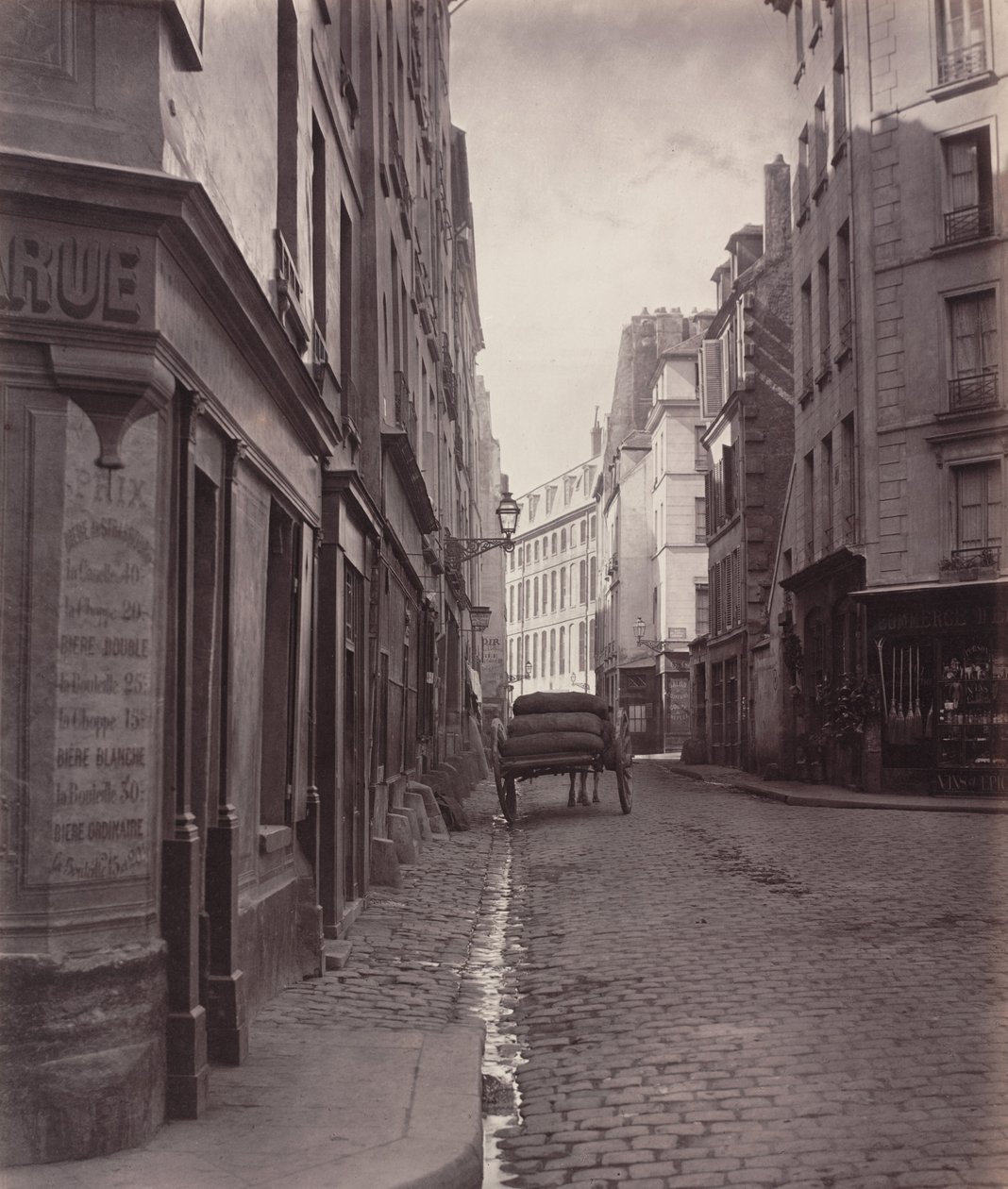 Rue de la Bûcherie, od ślepej uliczki Saint-Ambroise (piąta dzielnica) autorstwa Charles Marville