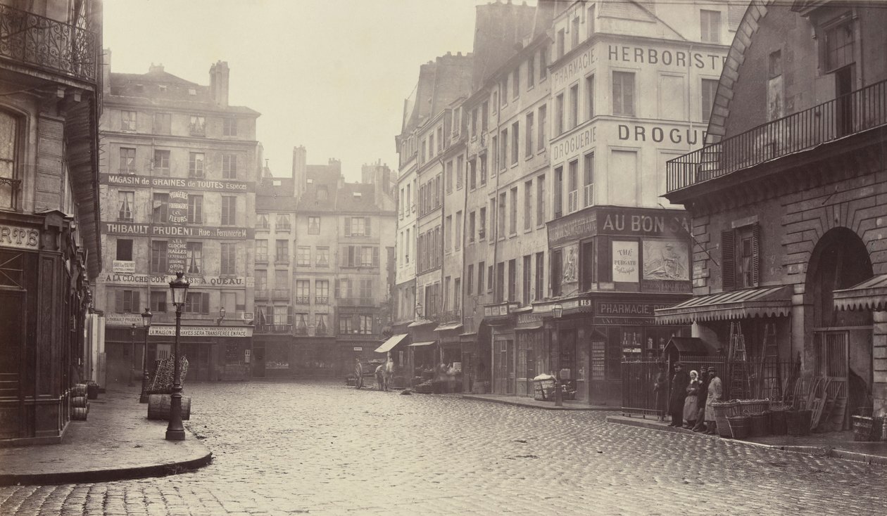 Rue de la Lingerie, Rue Berger, lata 60.-70. autorstwa Charles Marville