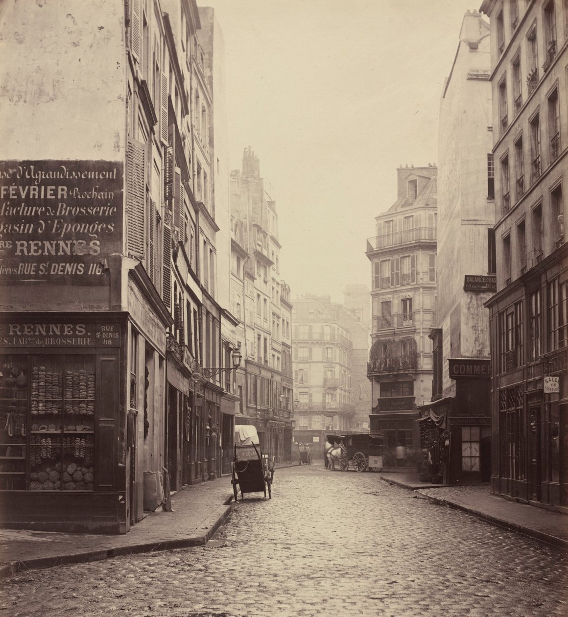 Rue des Lombards, od rue des Lavandières Sainte-Opportune autorstwa Charles Marville