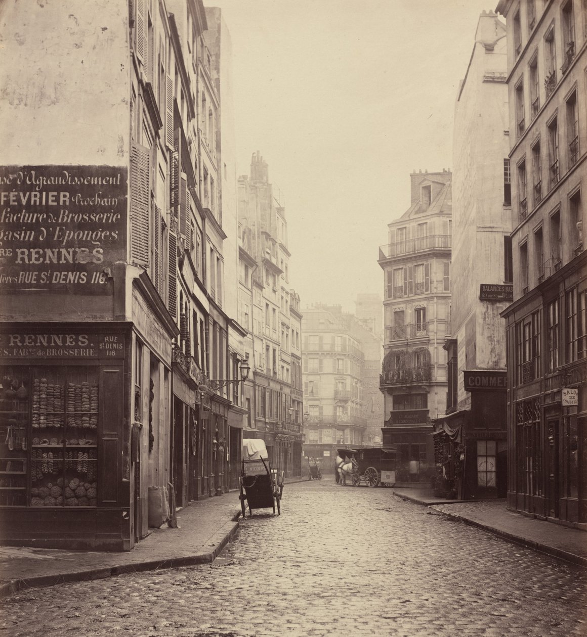 Rue des Lombards, od rue des Lavandières Sainte-Opportune autorstwa Charles Marville