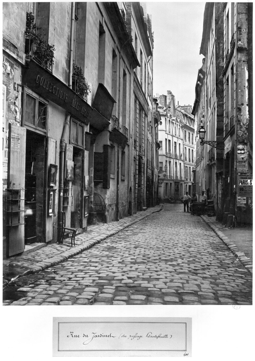 Rue du Jardinet, od strony pasażu Hautefeuille, Paryż, 1858-78 autorstwa Charles Marville