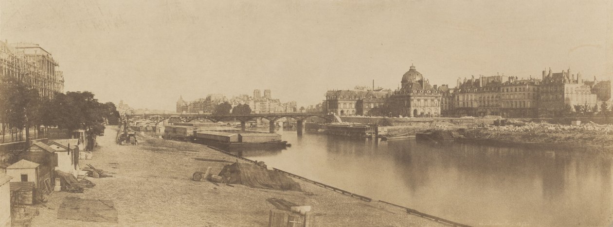Sekwana od Pont du Carrousel Patrząc w stronę Notre Dame, 1853. autorstwa Charles Marville