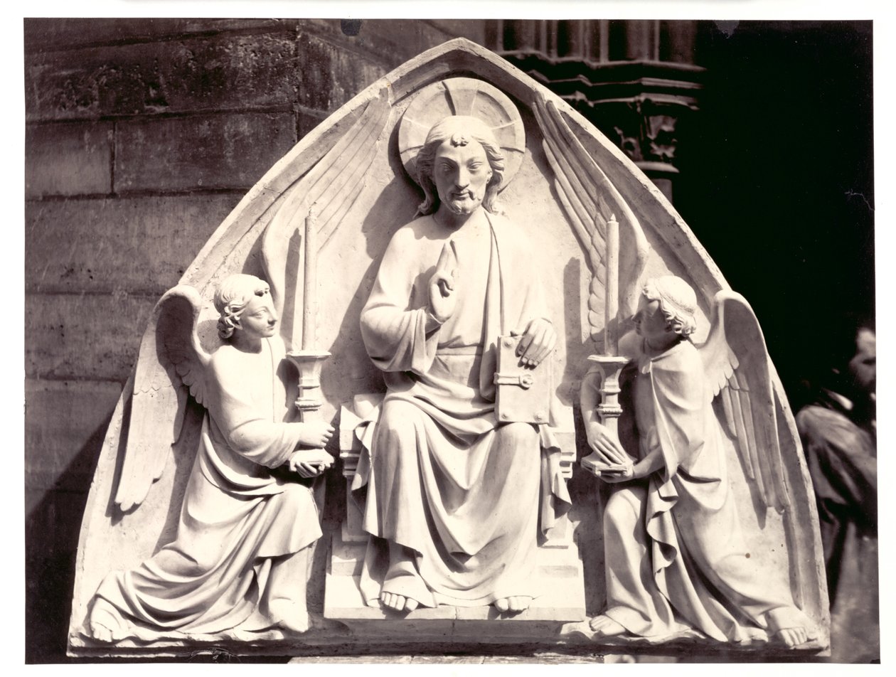 Tympanon, katedra w Strasburgu, ok. 1930 r. 1863. autorstwa Charles Marville