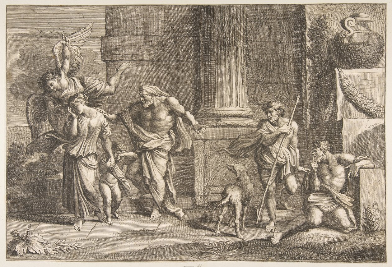 Wypędzenie Hagar, 1646-70. autorstwa Charles Masse