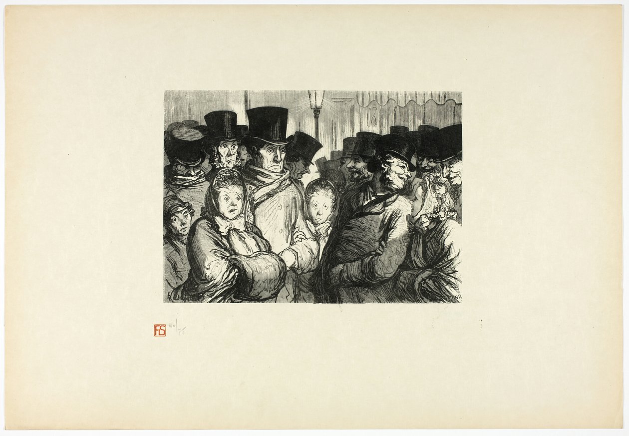 Boulevard du Temple o północy, z Tirage Unique de Trente-Six Bois autorstwa Charles Maurand
