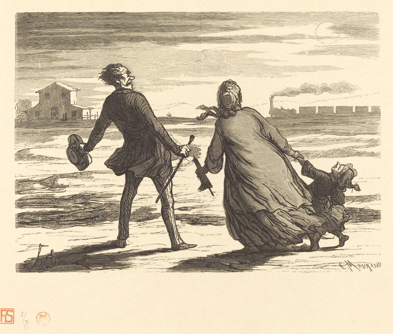 Za późno! autorstwa Charles Maurand after Honoré Daumier