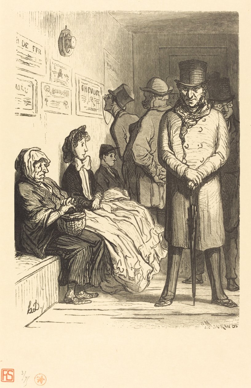 Poczekalnia omnibusa autorstwa Charles Maurand after Honoré Daumier