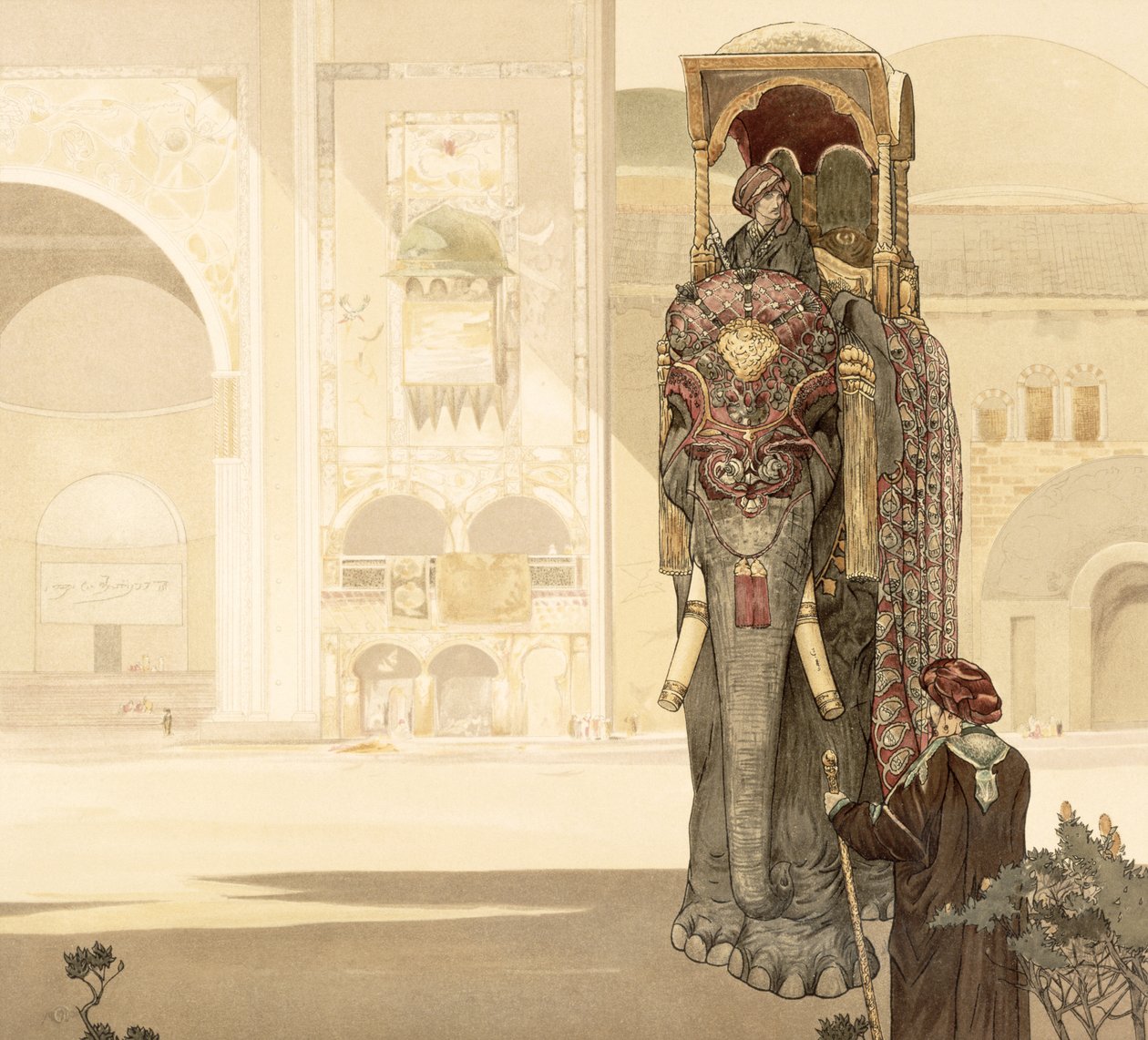 Ceremonialny słoń, z „Księgi dżungli” Rudyarda Kiplinga, 1903 autorstwa Charles Maurice Detmold