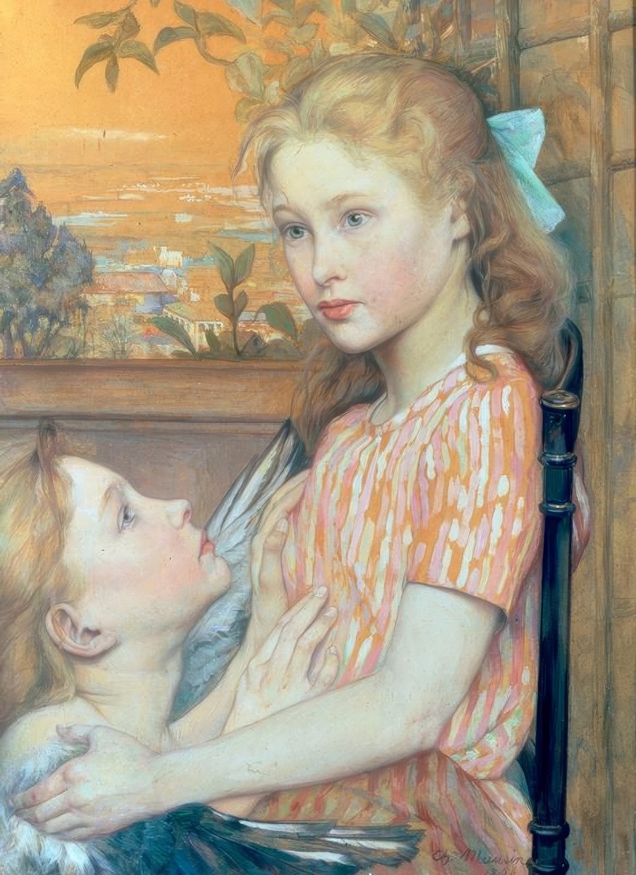 Młoda dziewczyna z aniołem stróżem autorstwa Charles Maurin