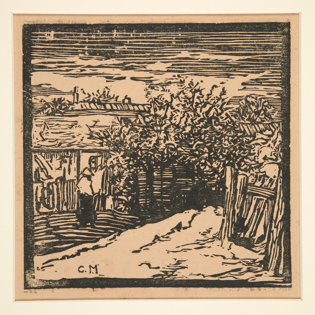 Wiejski dziedziniec autorstwa Charles Maurin