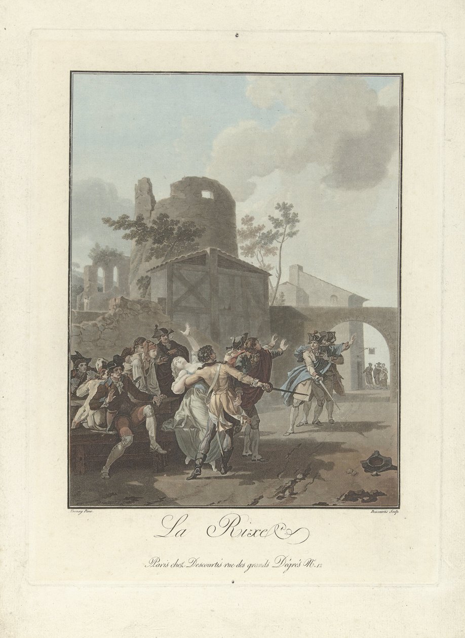 Argument La Rixe (tytuł na obiekcie) autorstwa Charles Melchior Descourtis