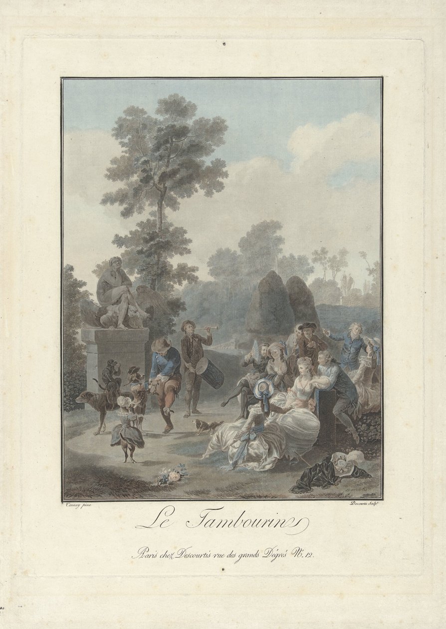 bębnów Tamburyn (tytuł na obiekcie) autorstwa Charles Melchior Descourtis