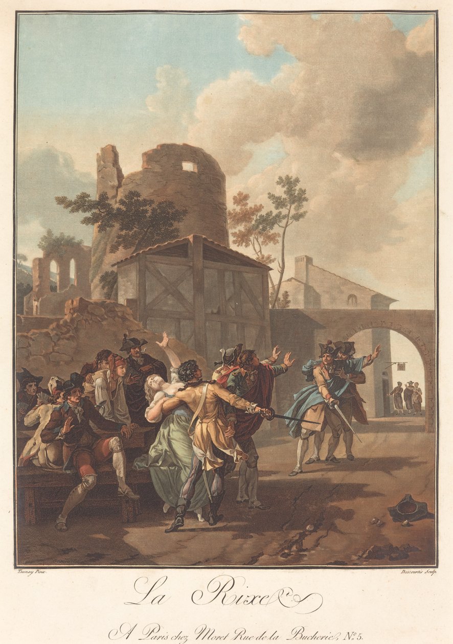 La Rixe Bójka, c. 1792. autorstwa Charles Melchior Descourtis