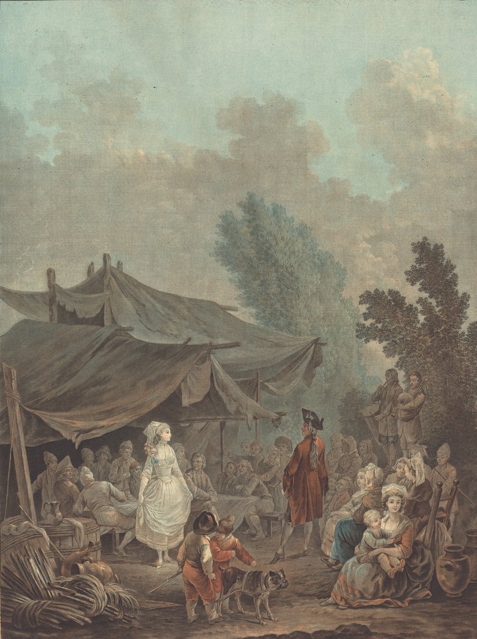 Ślub w Noce de Village, 1785. autorstwa Charles Melchior Descourtis