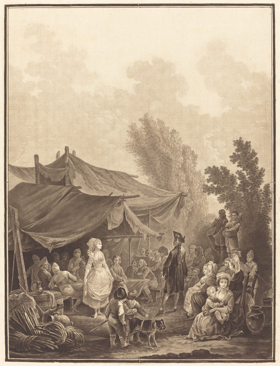 Ślub w Noce de Village, 1785. autorstwa Charles Melchior Descourtis