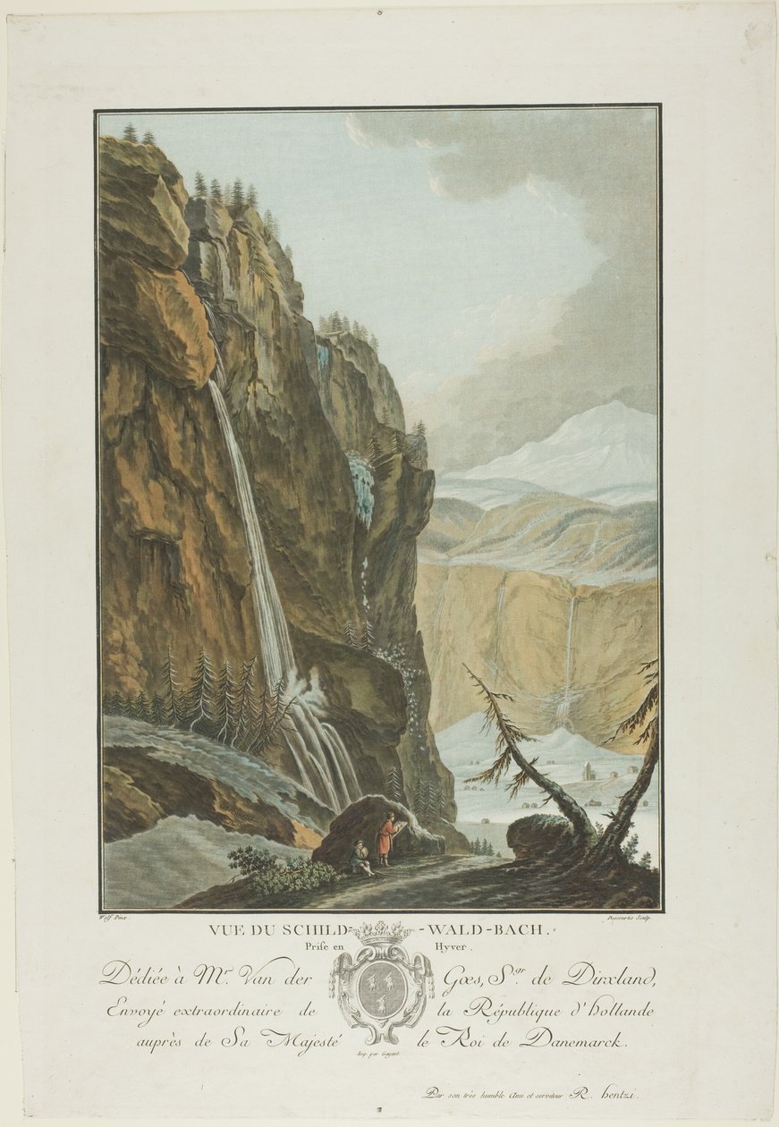 Vue du Schild-Wald-Bach, Prise Enhiver autorstwa Charles Melchior Descourtis