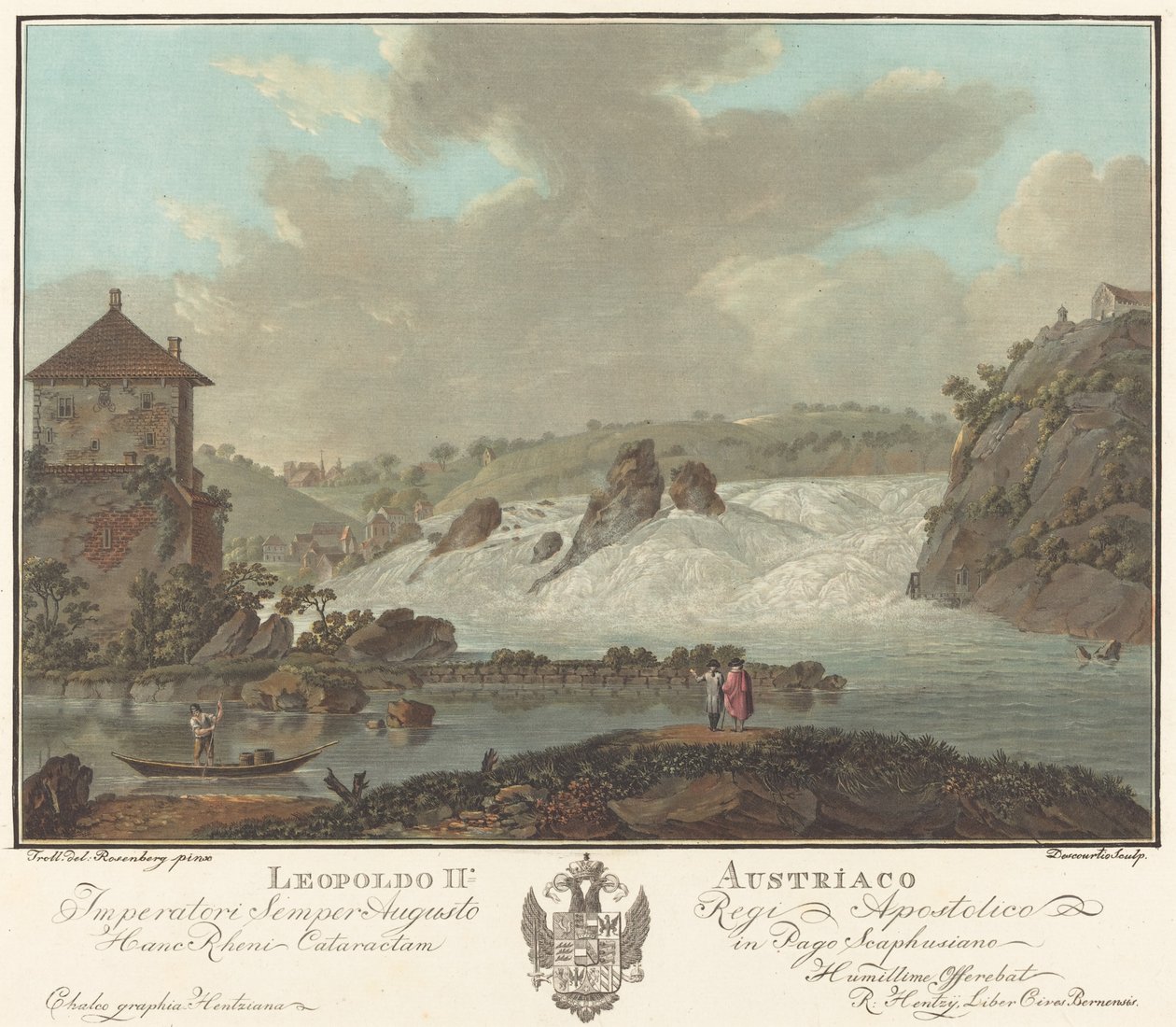 Wodospady Szafuzy autorstwa Charles Melchior Descourtis after Friedrich Rosenberg after Johann Heinrich Troll