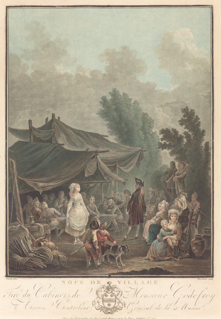 Noce de Village (Wesele na wsi) autorstwa Charles Melchior Descourtis after Nicolas Antoine Taunay