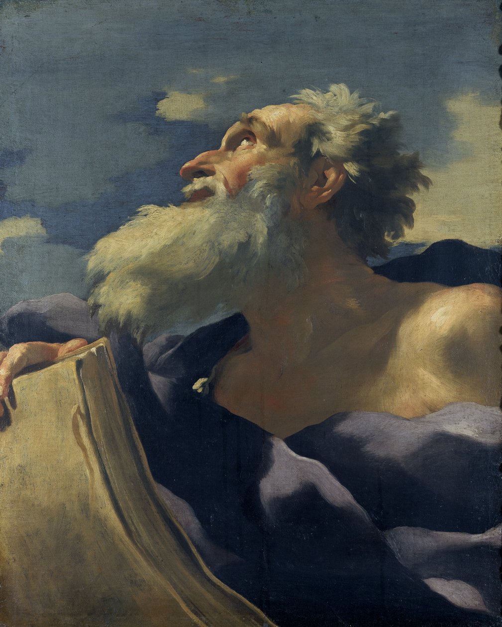 Głowa proroka, ok. 1627-35 (olej na płótnie) autorstwa Charles Mellin