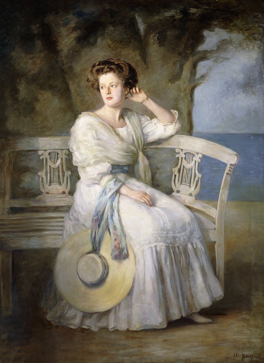 Portret damy w niebieskiej sukience autorstwa Charles Mendelssohn Horsfall