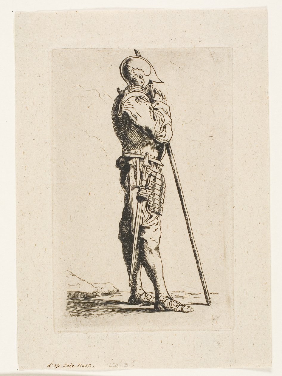 Stojący żołnierz, z profilu autorstwa Charles Meryon