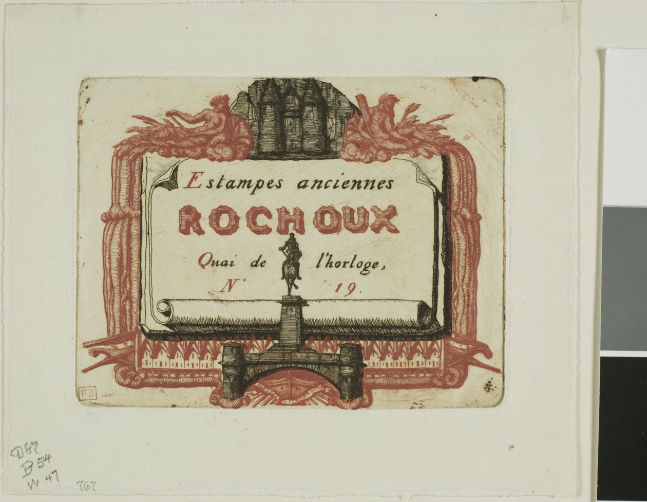 Karta adresowa drukarza, Rochoux autorstwa Charles Meryon