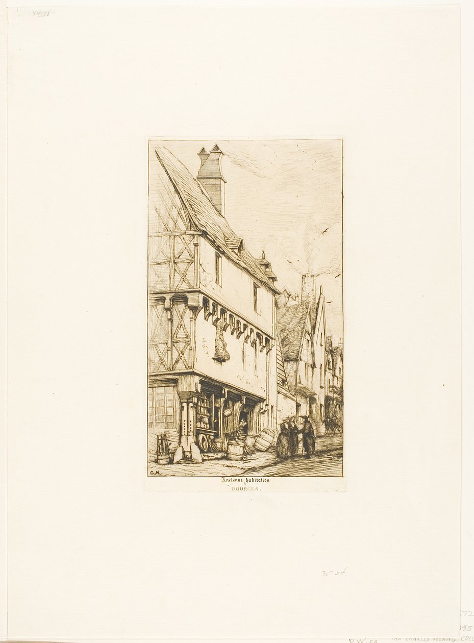 Stary dom w Bourges autorstwa Charles Meryon