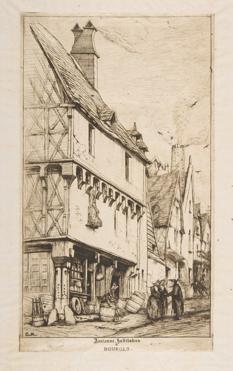 Stary dom, czyli Dom Muzyka, Bourges autorstwa Charles Meryon