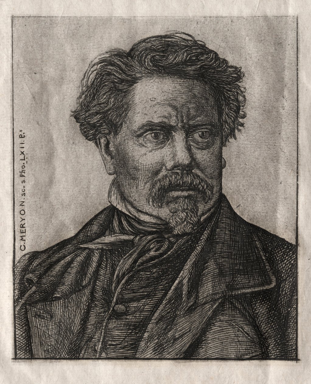 Benjamin Fillon, literat, 1862. autorstwa Charles Meryon