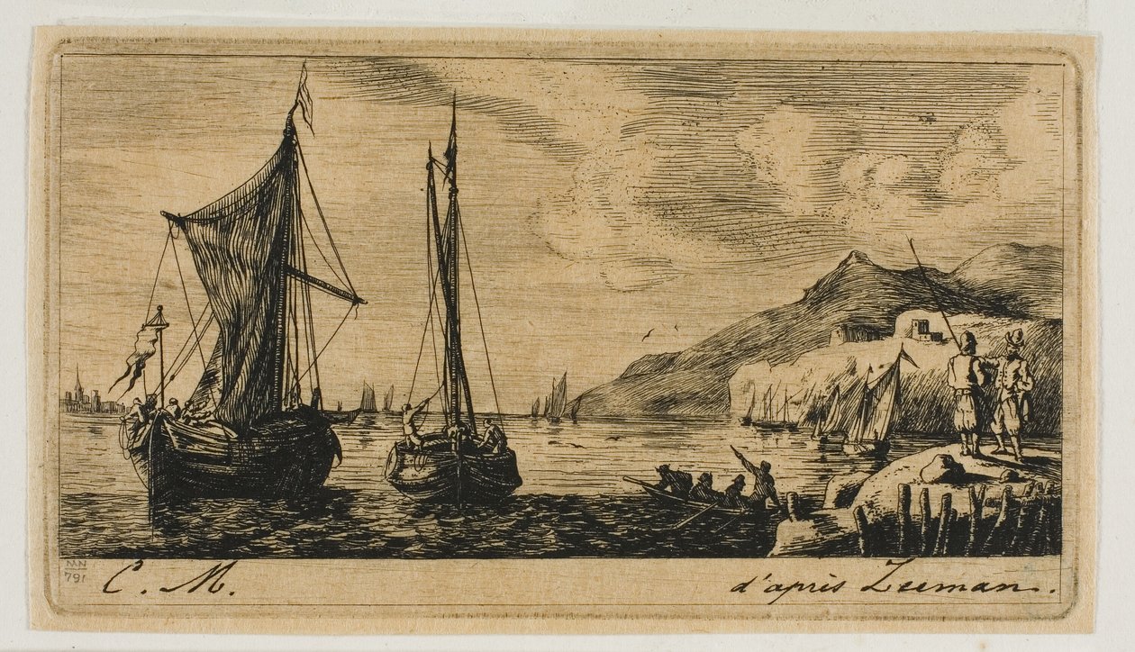Calais łodzie w Vlissingen autorstwa Charles Meryon
