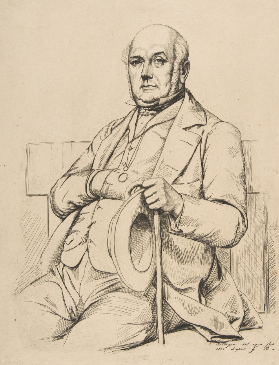 Casimir le Conte, według Boulangera, 1856. autorstwa Charles Meryon