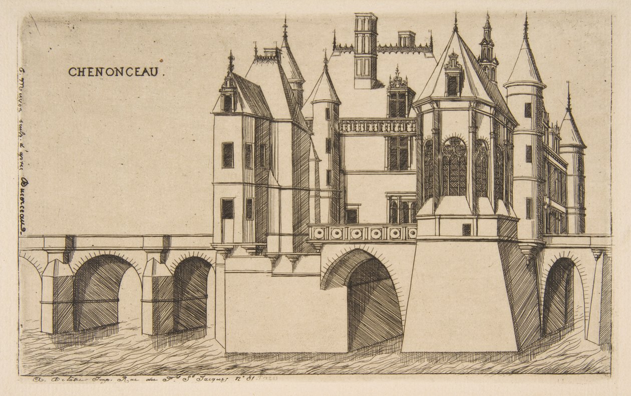 Zamek w Chenonceau, nr 2 autorstwa Charles Meryon