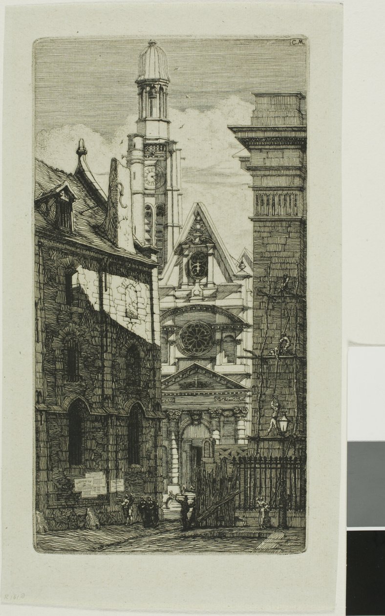 Kościół St. Etienne du Mont, Paryż autorstwa Charles Meryon