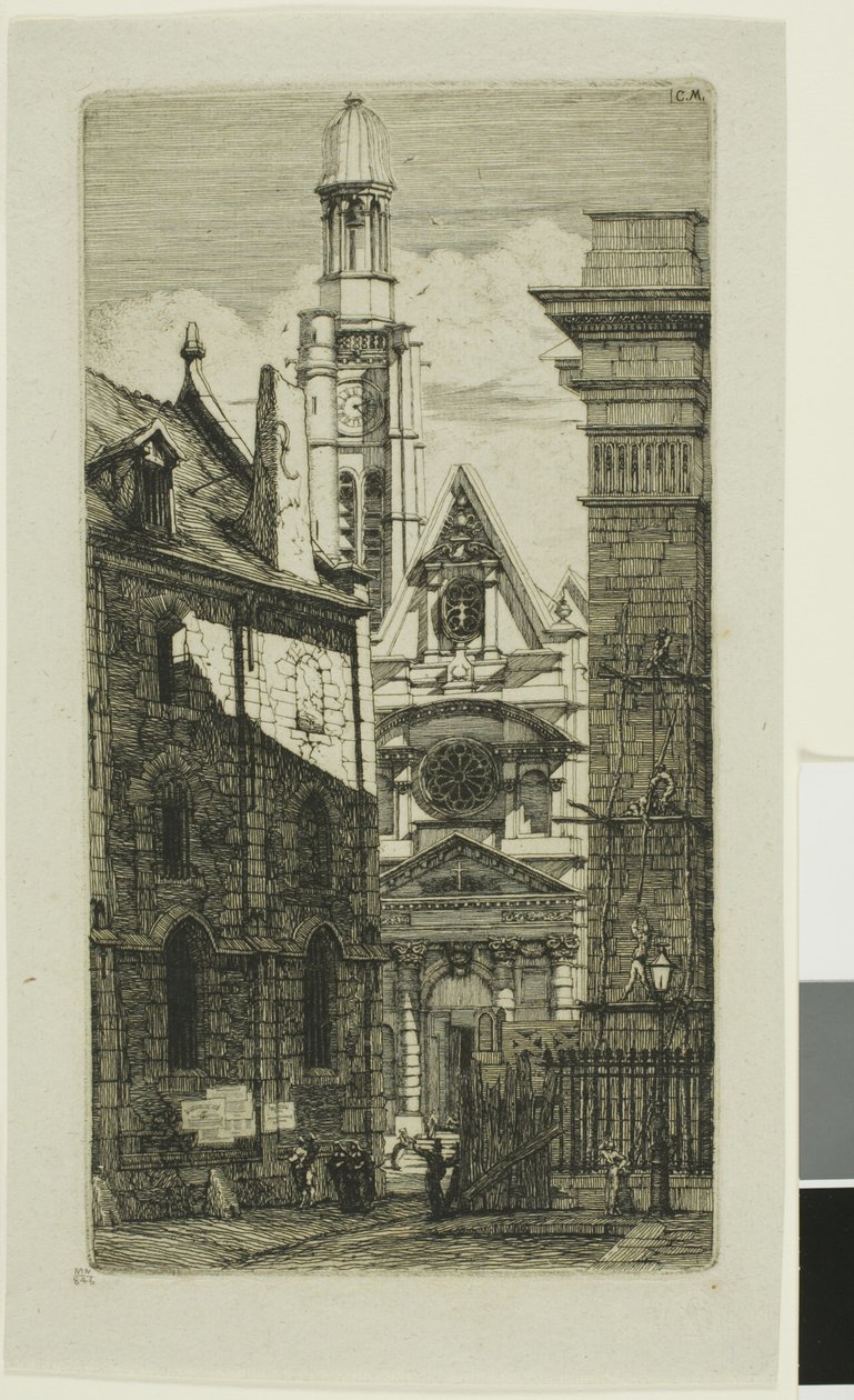 Kościół St. Etienne du Mont, Paryż autorstwa Charles Meryon