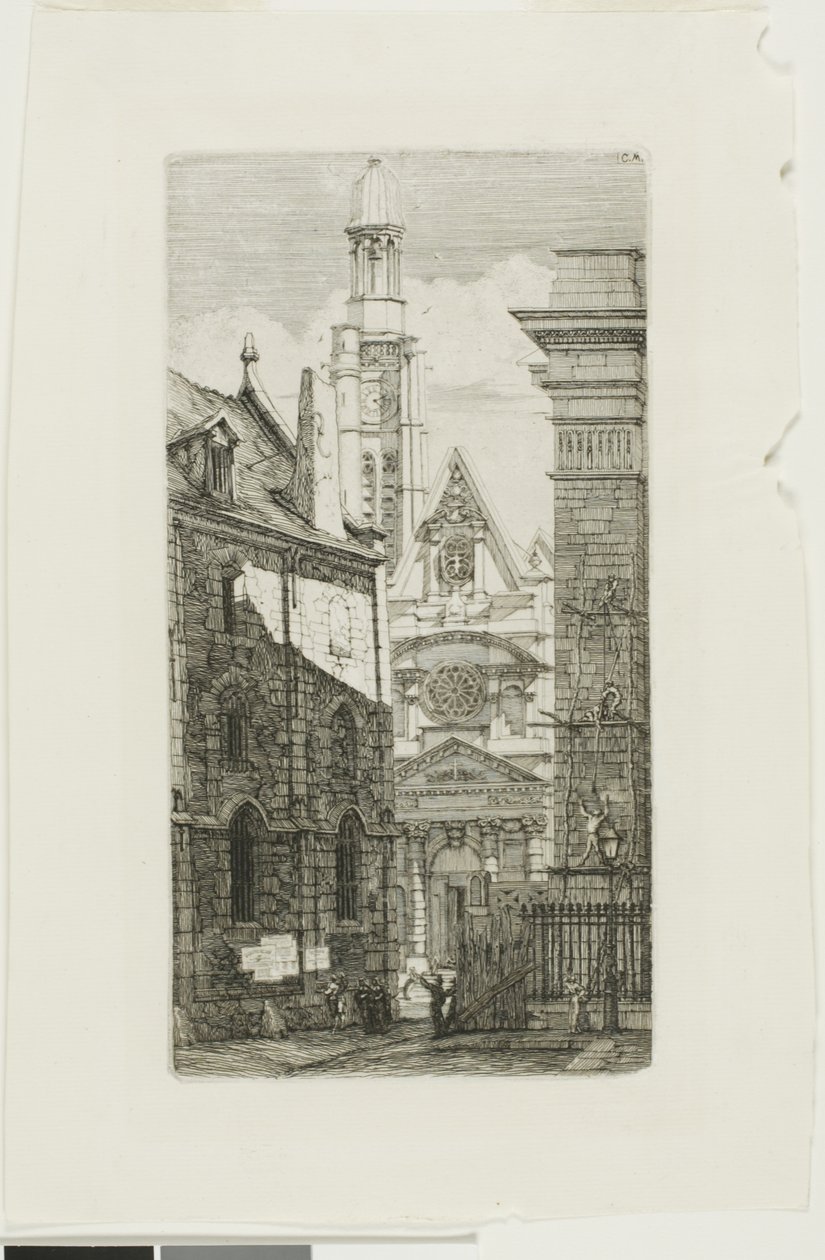 Kościół St. Etienne du Mont, Paryż autorstwa Charles Meryon