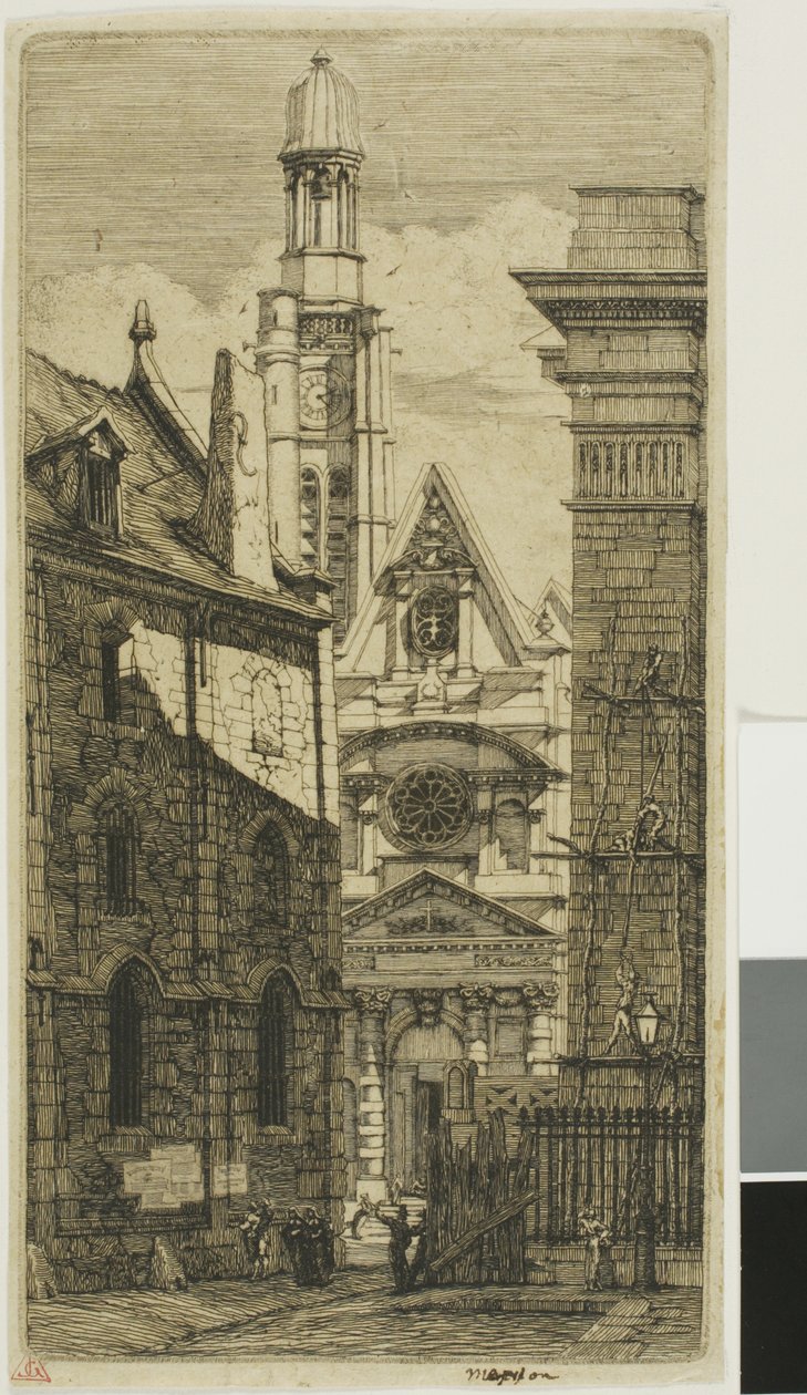 Kościół St. Etienne du Mont, Paryż autorstwa Charles Meryon